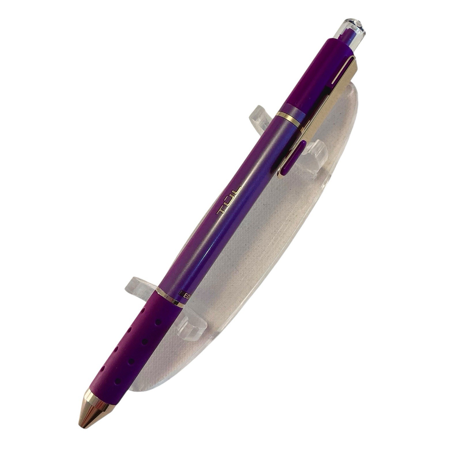 NEW TUL Pen Gel Dark Metallic Ink DARK PURPLE Limited Edition 0.8 Gold Accents
