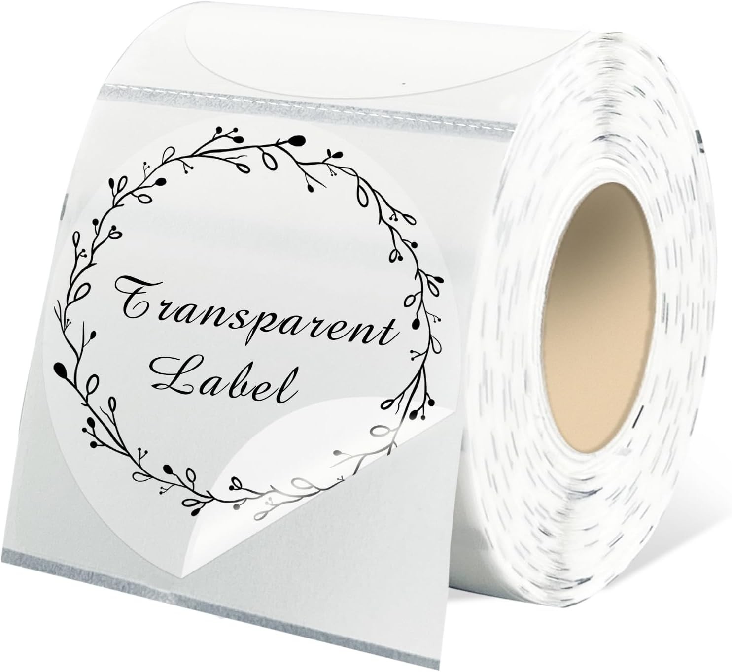 2″ Round Transparent Thermal Label Stickers,Self-Adhesive Direct Clear Therma…