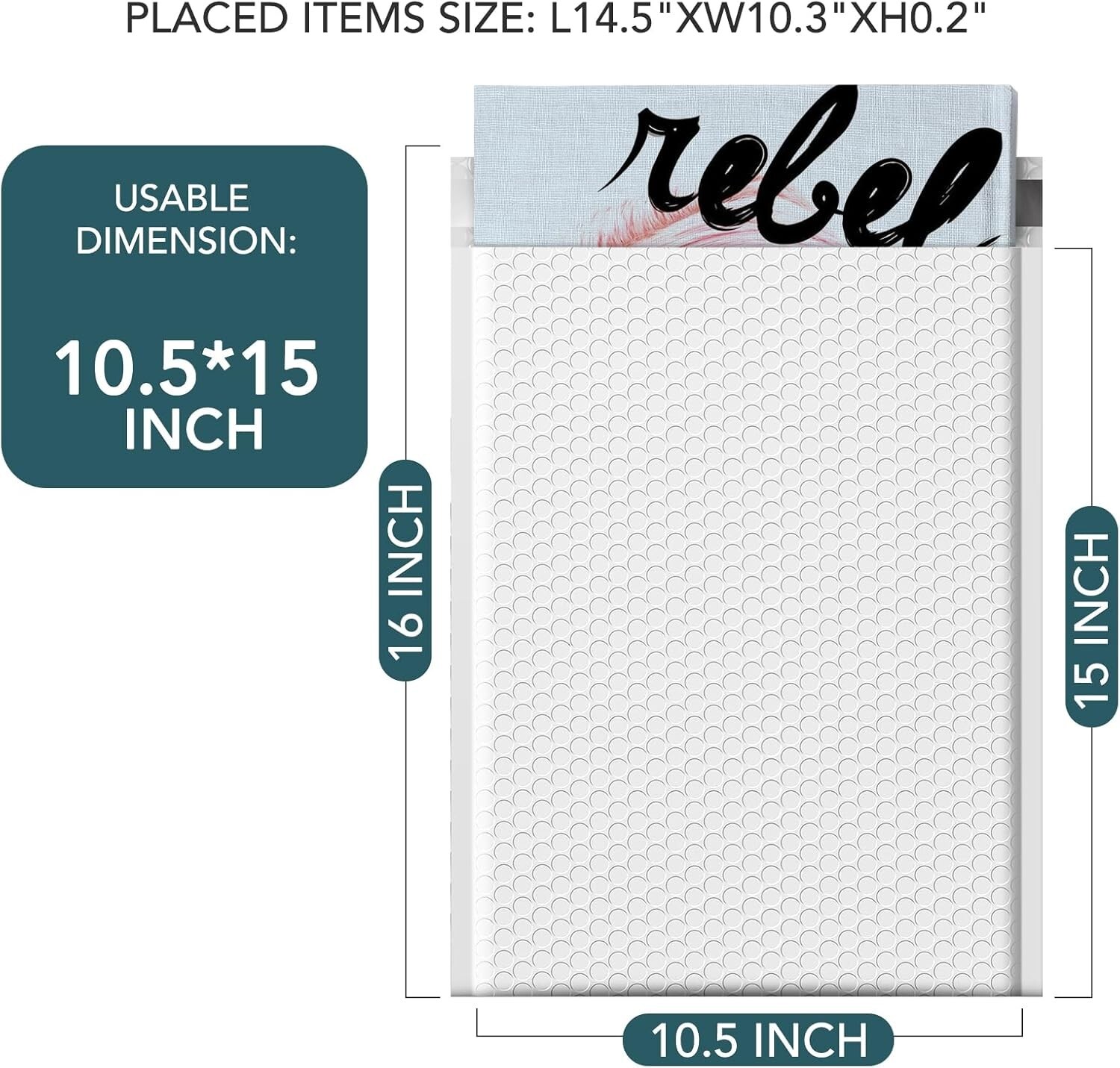 Bubble Mailers10.5×16 250pack Large Padded Envelopes 10.5×15 Mailing Bags White