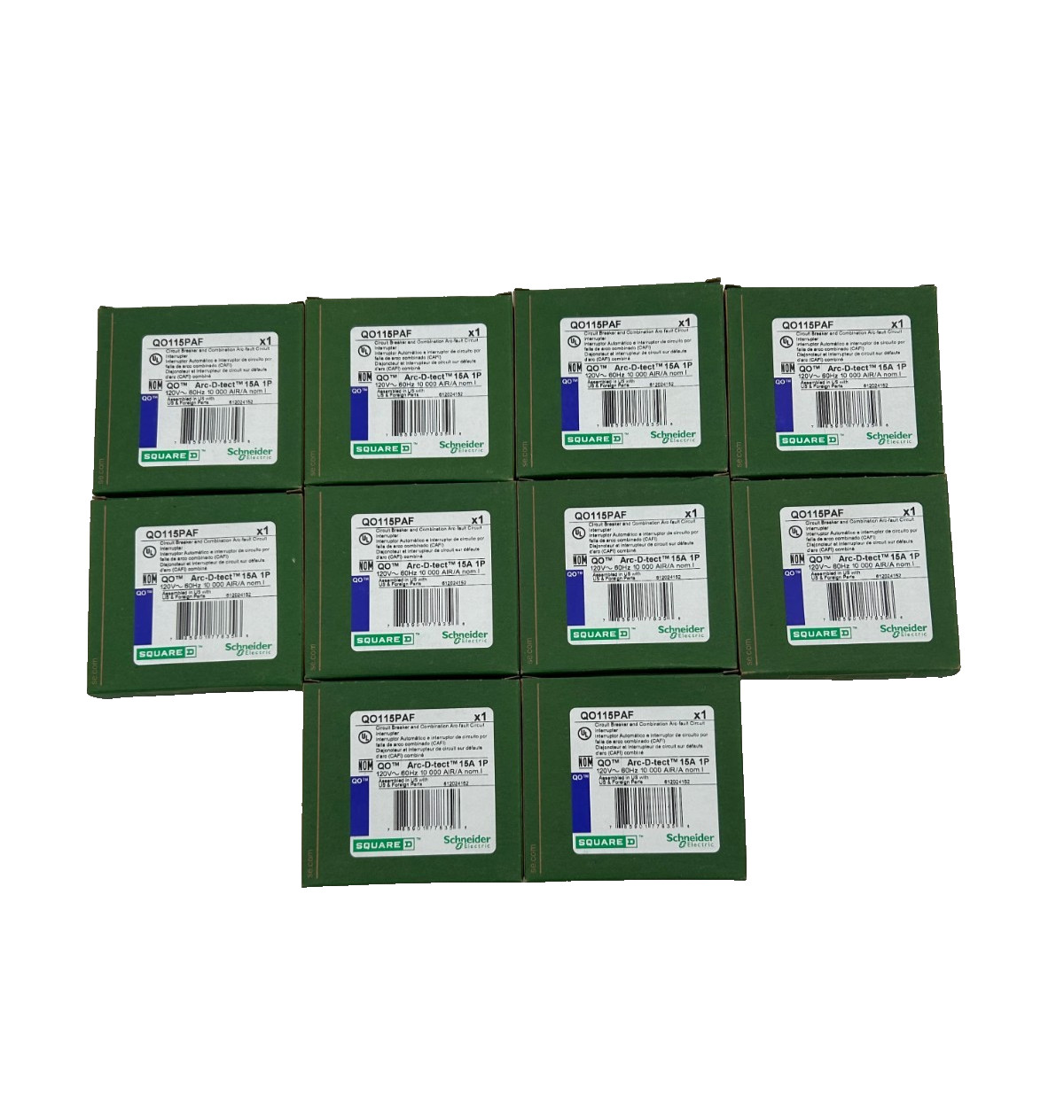 (10) New Square D QO115PAF Combination Circuit Breaker AFCI 15A 1P 120V