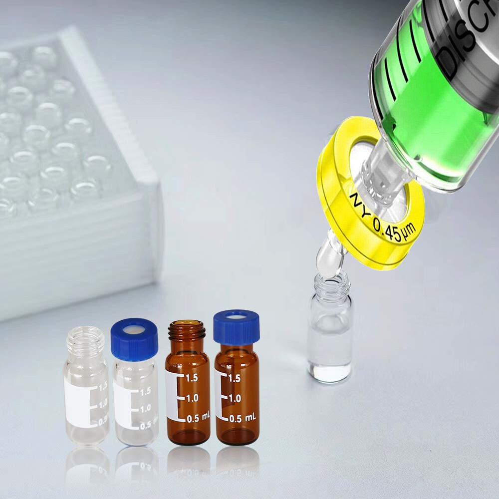 100PCS Nylon NY Syringe Filter 13mm 25mm Diameter 0.45 um 0.22 μm Pore Size HPLC