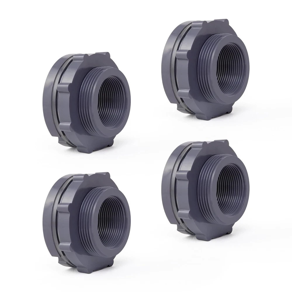 1-1/4″ PVC Bulkhead Fitting 4-PACK