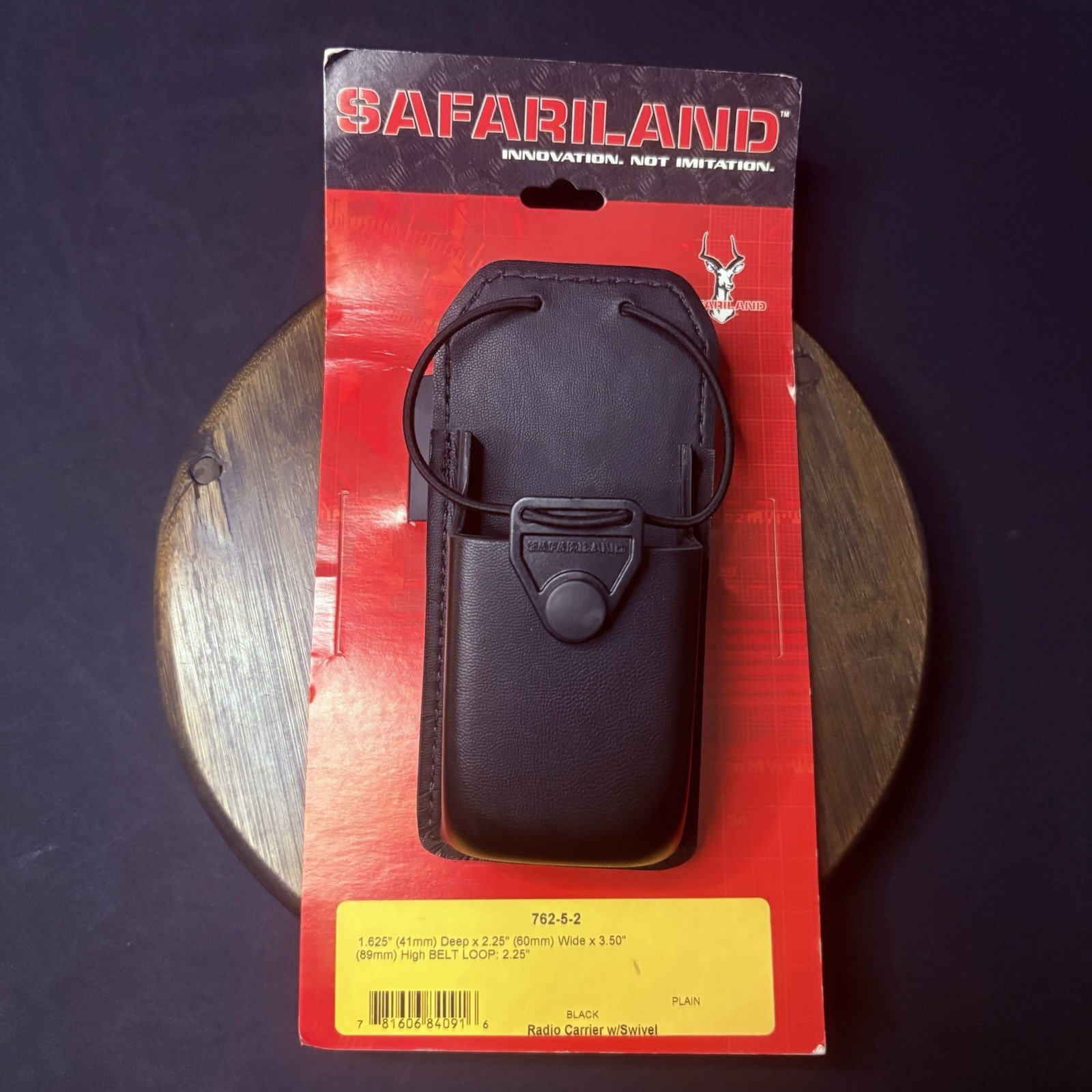 Safariland Swivel Radio Carrier 762-5-2 Plain Black Leather 1.65″x 2.25″x 3.50″