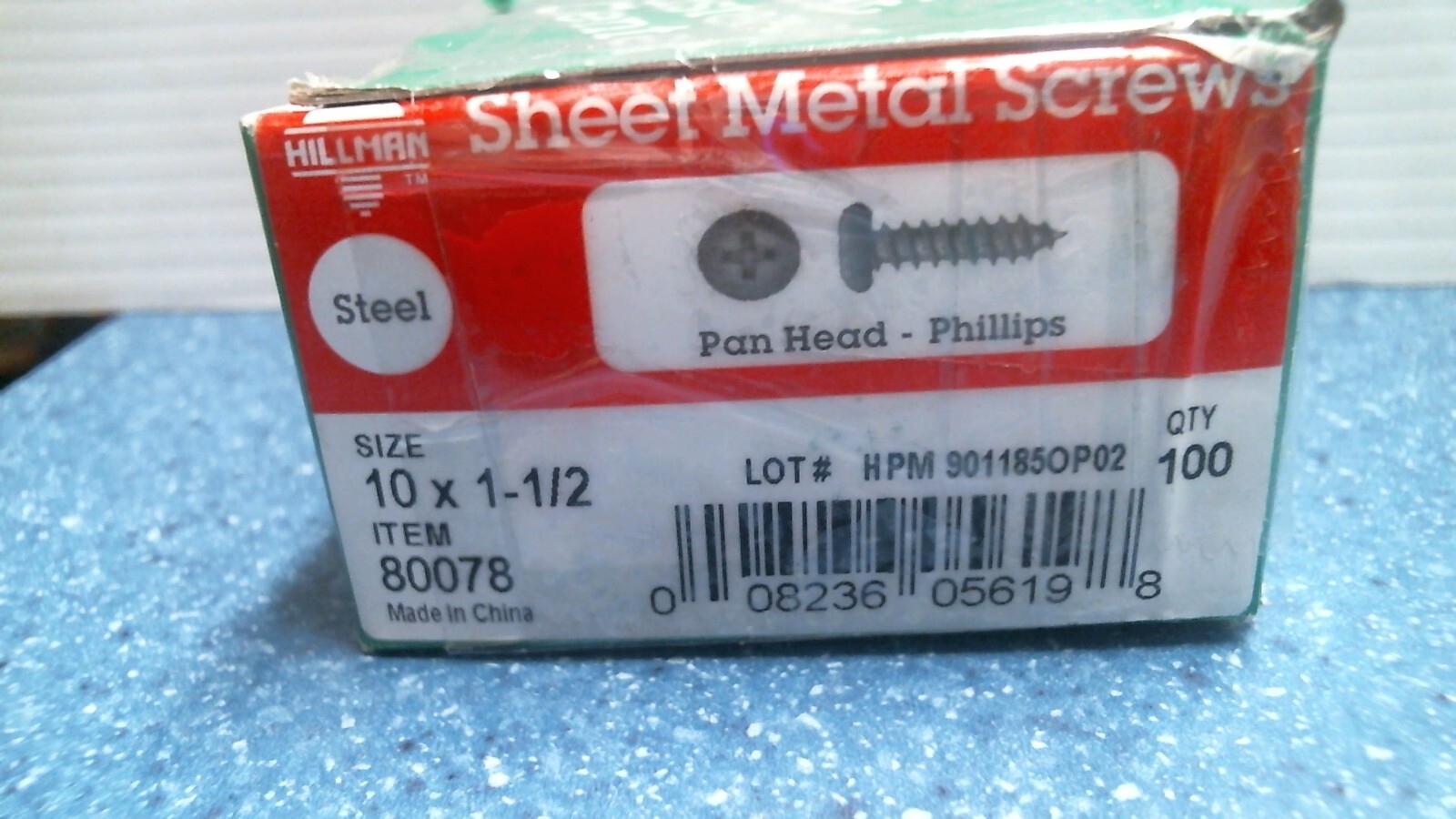 Hillman 10 X 1-1/2″ Pan Head Phillips Screws QTY:100 (80078) FS