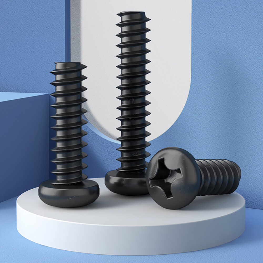 Electronic small Self Tapping Screws M1.4-M4 Phillips Pan Head Blunt Screw black