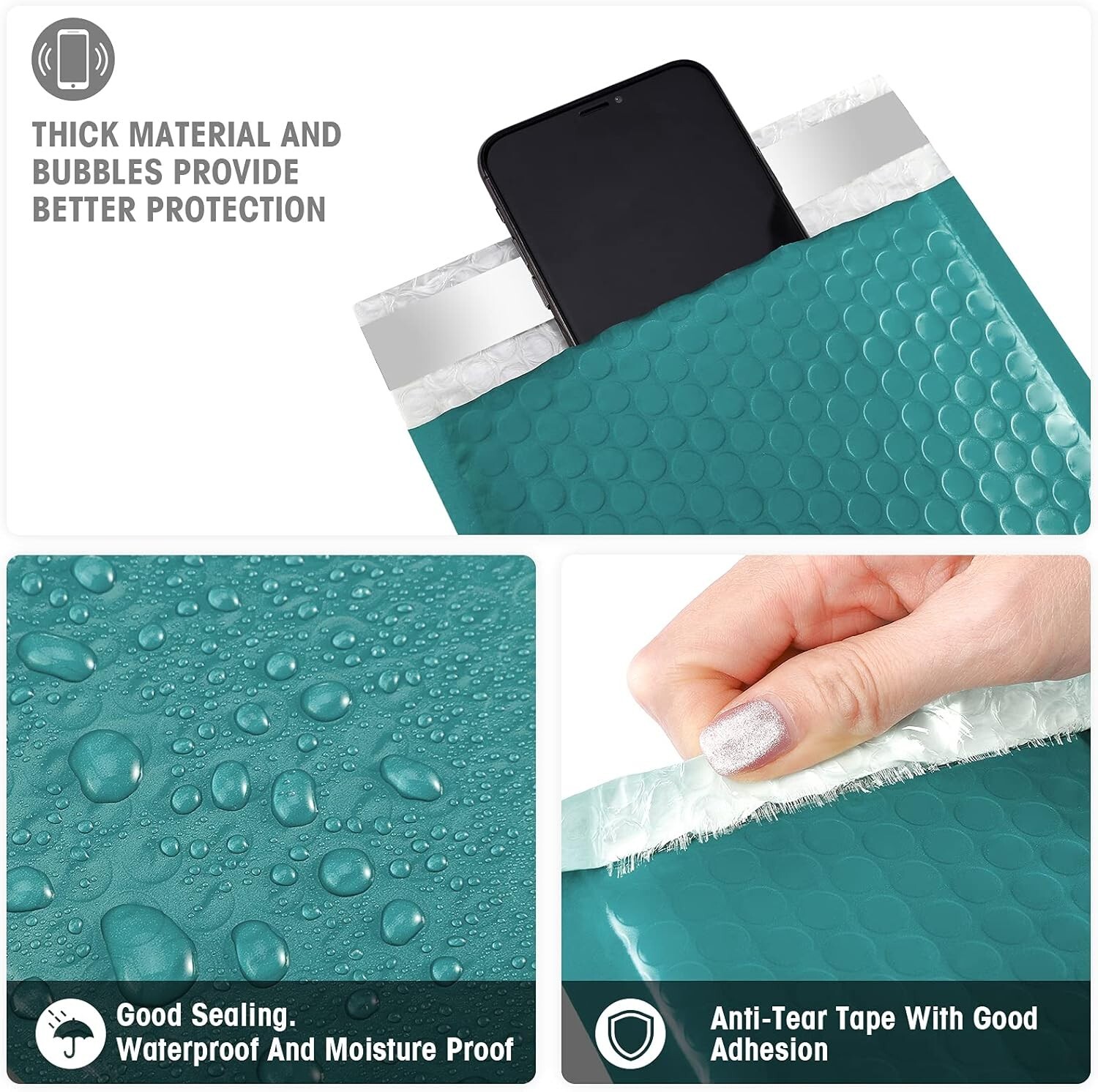 Jiaro Pack Poly Bubble Mailer Padded Envelope Mailing 6×10″ 600Pcs Forest Green