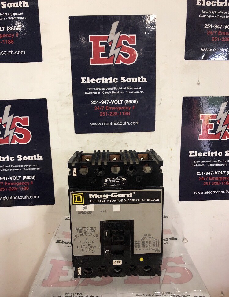 Square D Circuit Breaker FHP36003IM 3 Amp 600 Volt 3 Pole