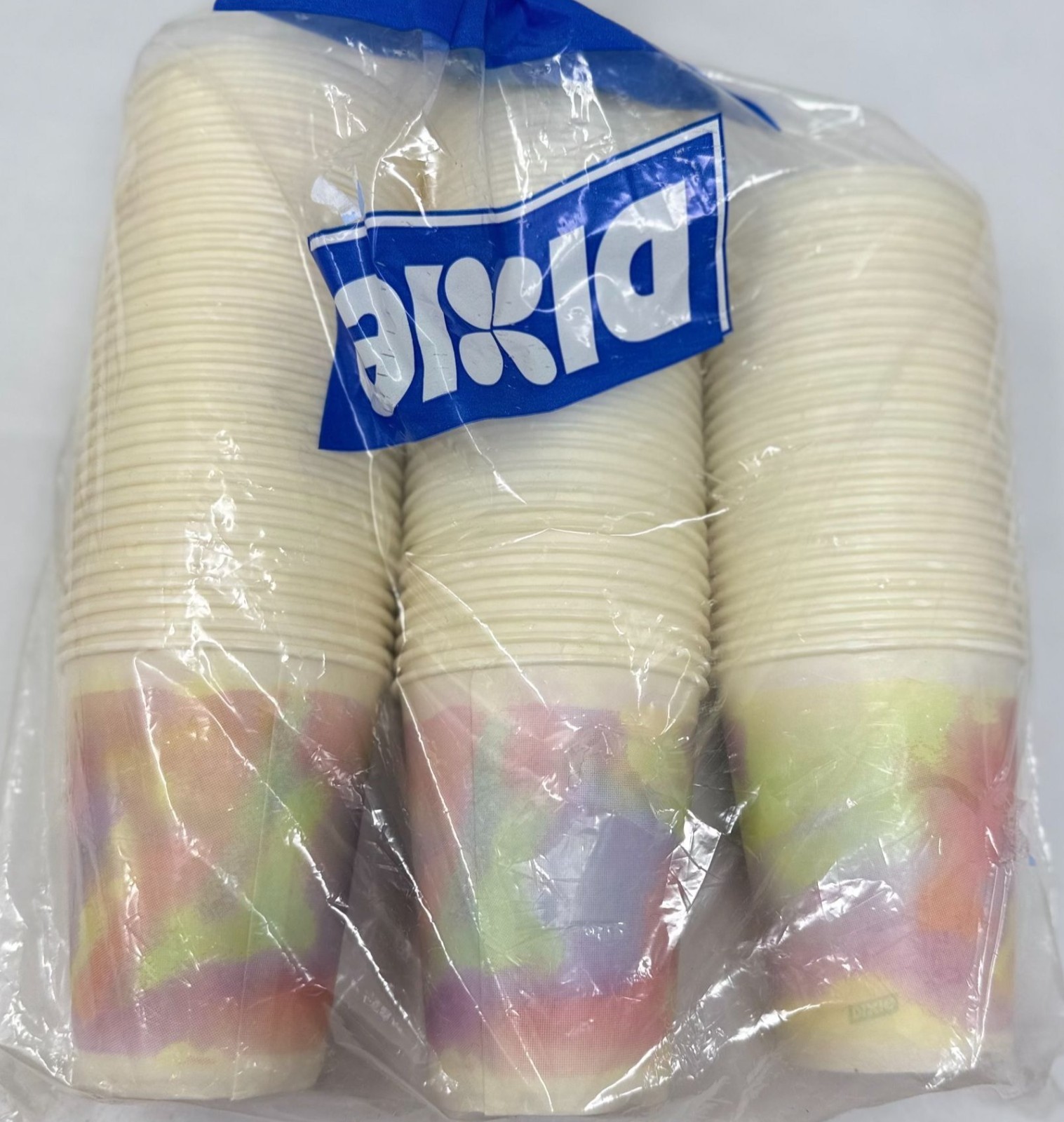 VTG 90s Dixie Paper Drinking Cups 9oz Pastel Watercolor Cold Drinks Kitchen
