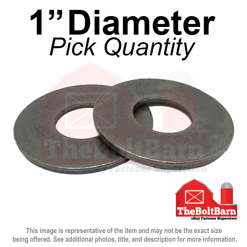 1″ SAE Flat Washers Grade 8 Steel Plain & Oil (Pick Quantity)