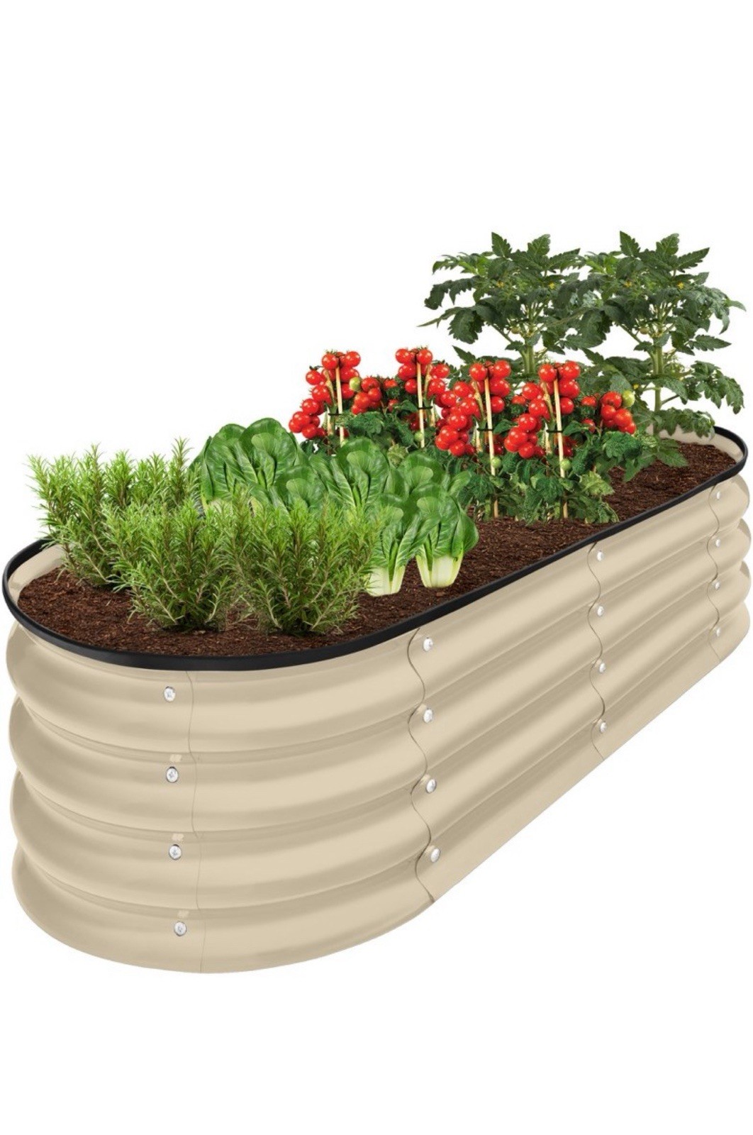 Best Choice Products 4x2x1ft Outdoor Raised Metal Oval Garden Bed, Planter Box