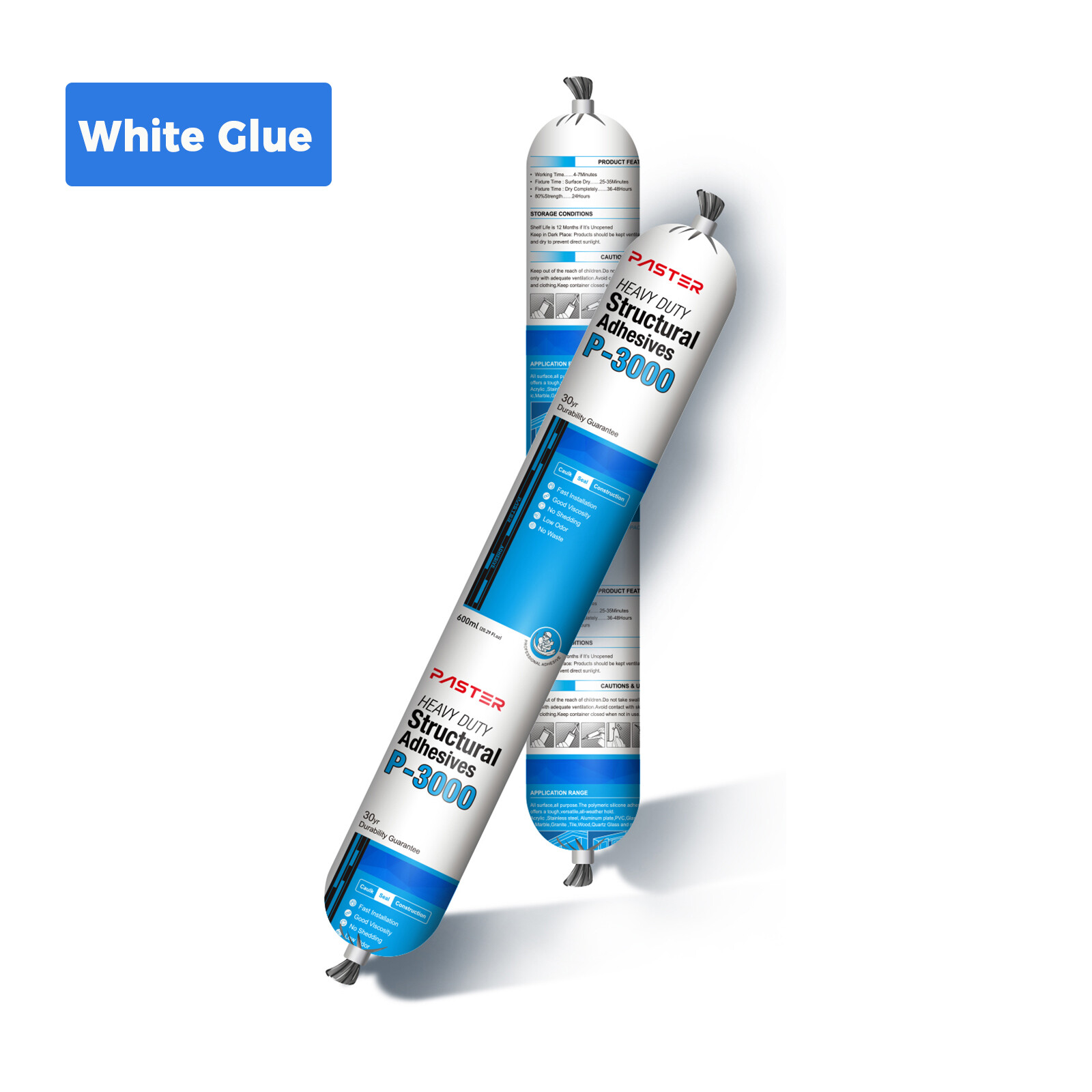 USA 20pcs/pack White Polymeric adhesive for signage Sausage Pack