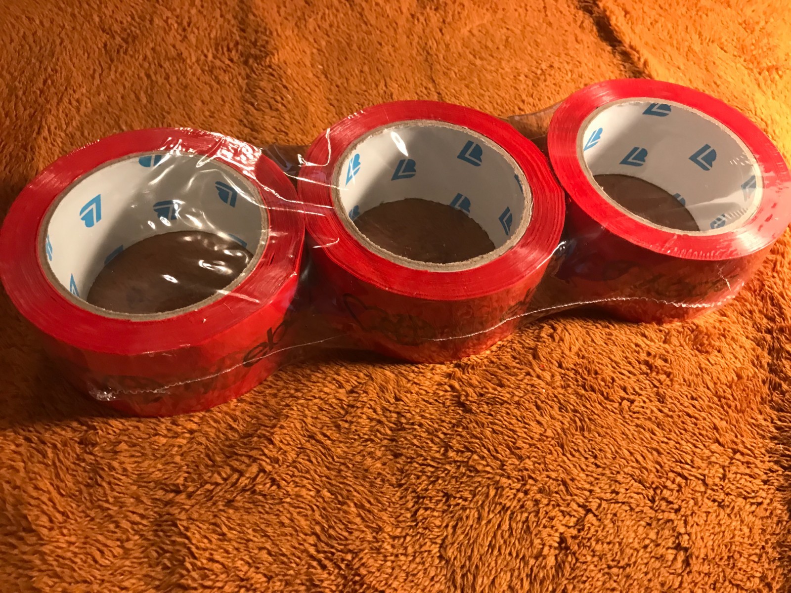 3 Rolls EBAY BRANDED Packaging Tape RED Color Logo 2″ x 75 yards NEW SEALED