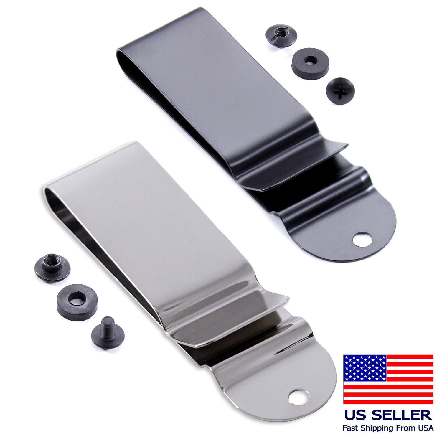 Metal Belt Clips – Model 1 – Holster Belt Clips (w/SPTHA Mounting Hardware)