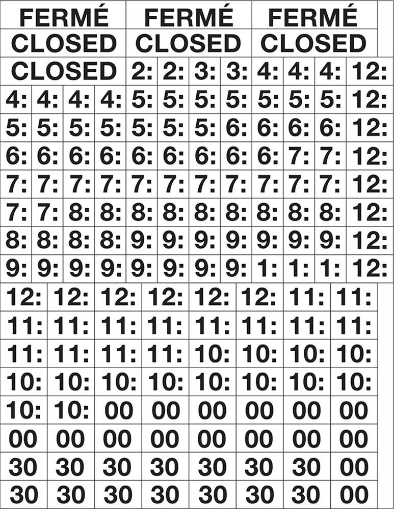 Cosco Static Cling Sign, Business Hours, 10″ x 14″, Blue and x