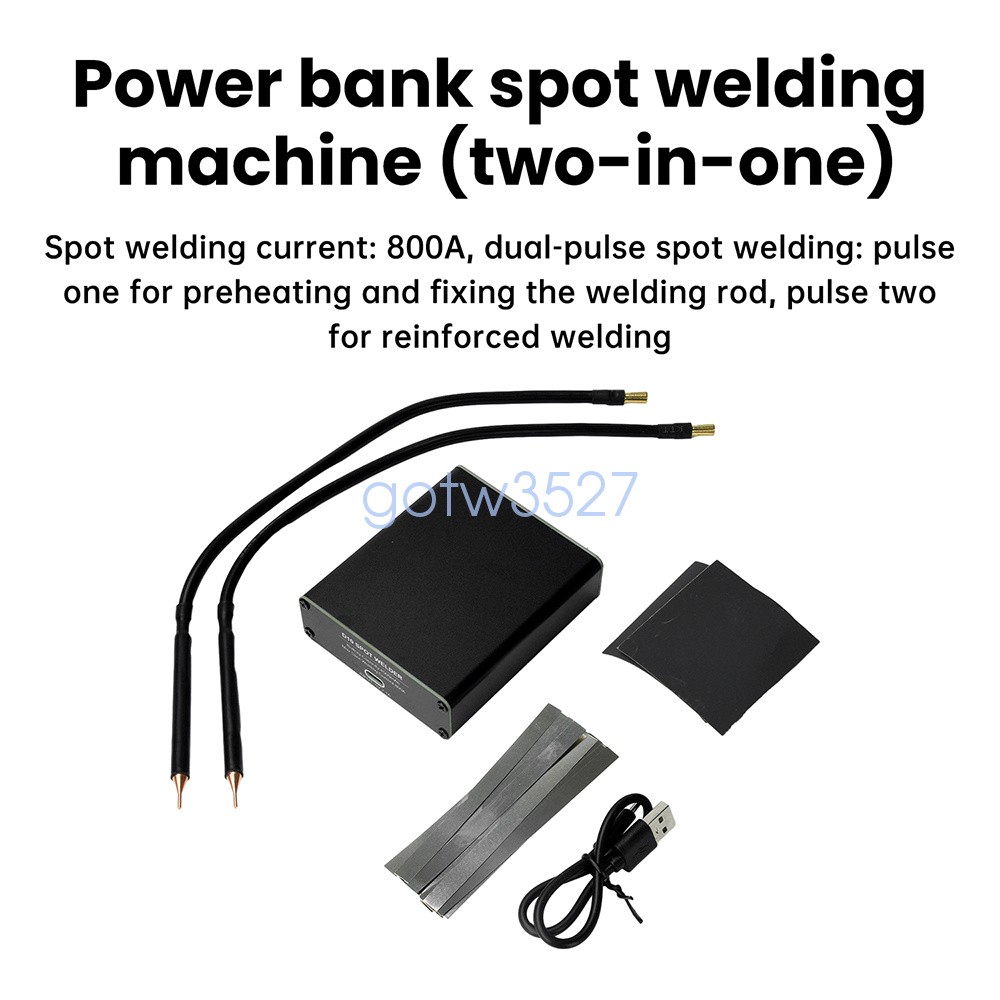 Portable Power Bank Spot Welder 10 Gears Adjustable for Nickel Strip Welding DIY