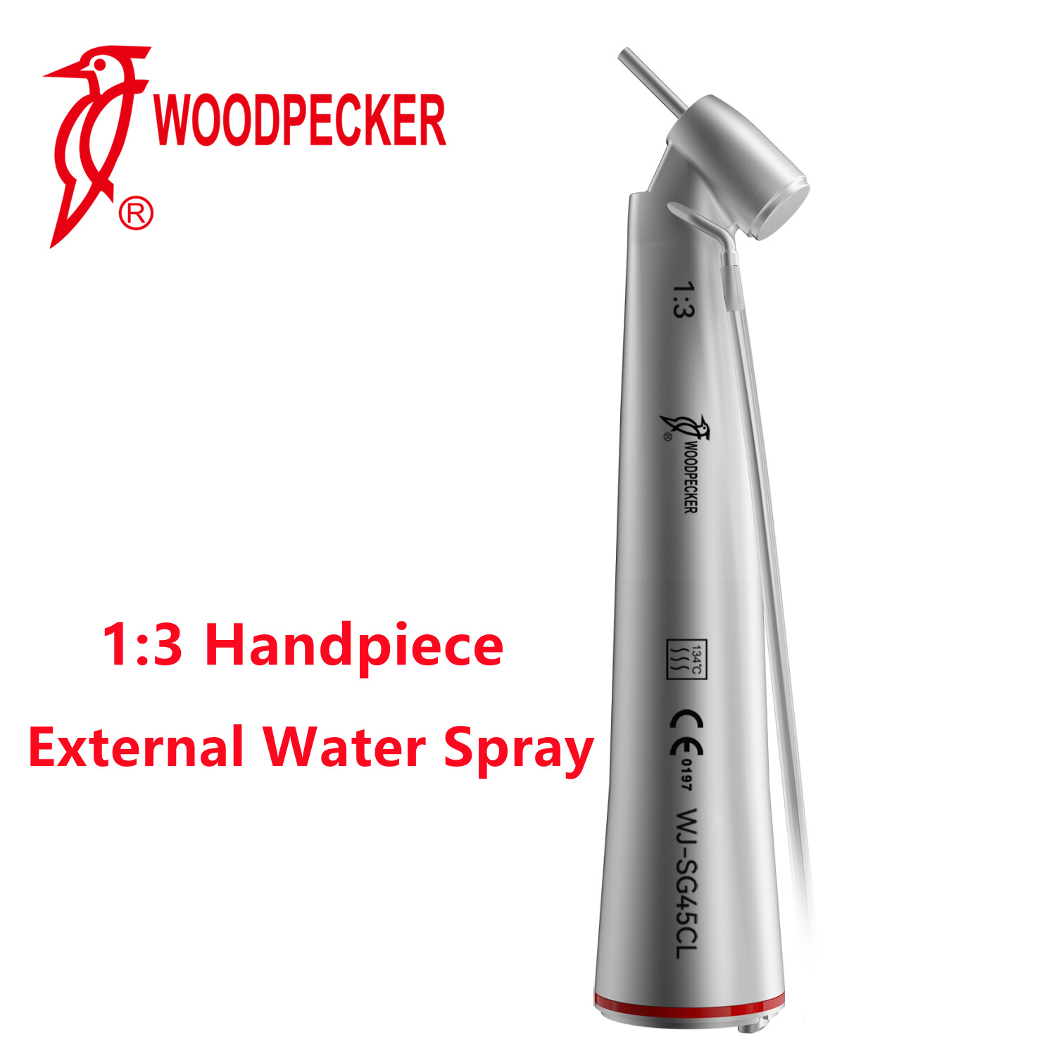 Woodpecker 1:3 Dental Electric External Fiber Optic Handpiece 1 Year Warranty