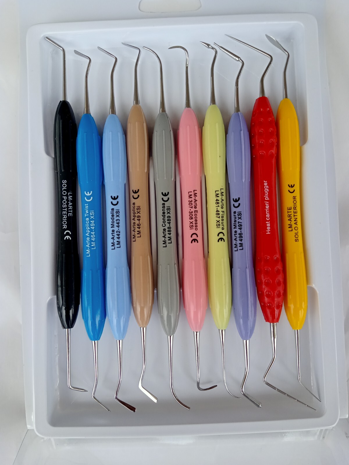 Dental Composite Filling Instruments Set Of 10-Pcs Silicone Handle Colorful New