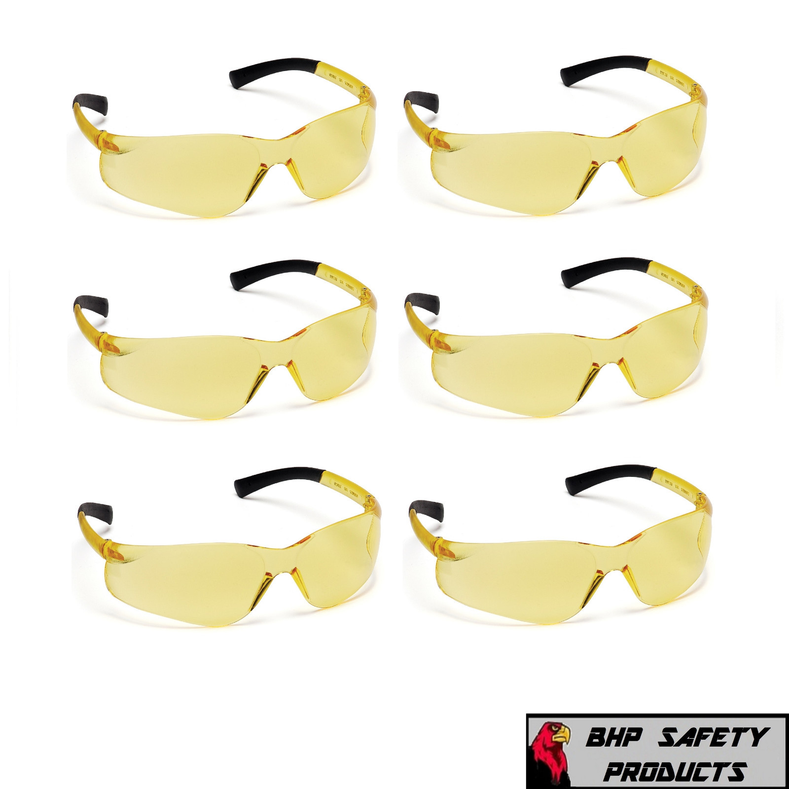 PYRAMEX MINI ZTEK SAFETY GLASSES AMBER WOMEN / CHILDREN S2530SN Z87+ (6 PAIR)