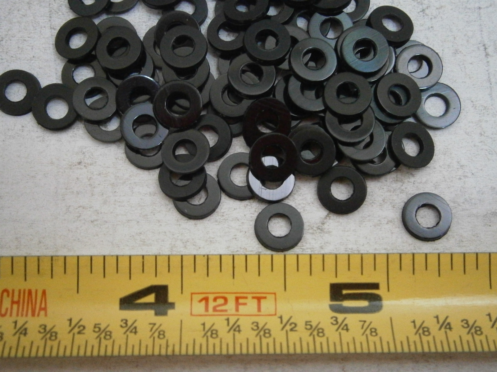 Seastrom 5610-20-31-BLK Flat Washers .120 ID .250 OD Nylon Black Lot of 100#2424