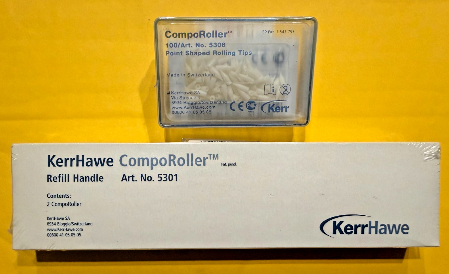 KERR CompoRoller 2 handle + 100 Point Shaped 5306 Rolling Tips. Swiss made