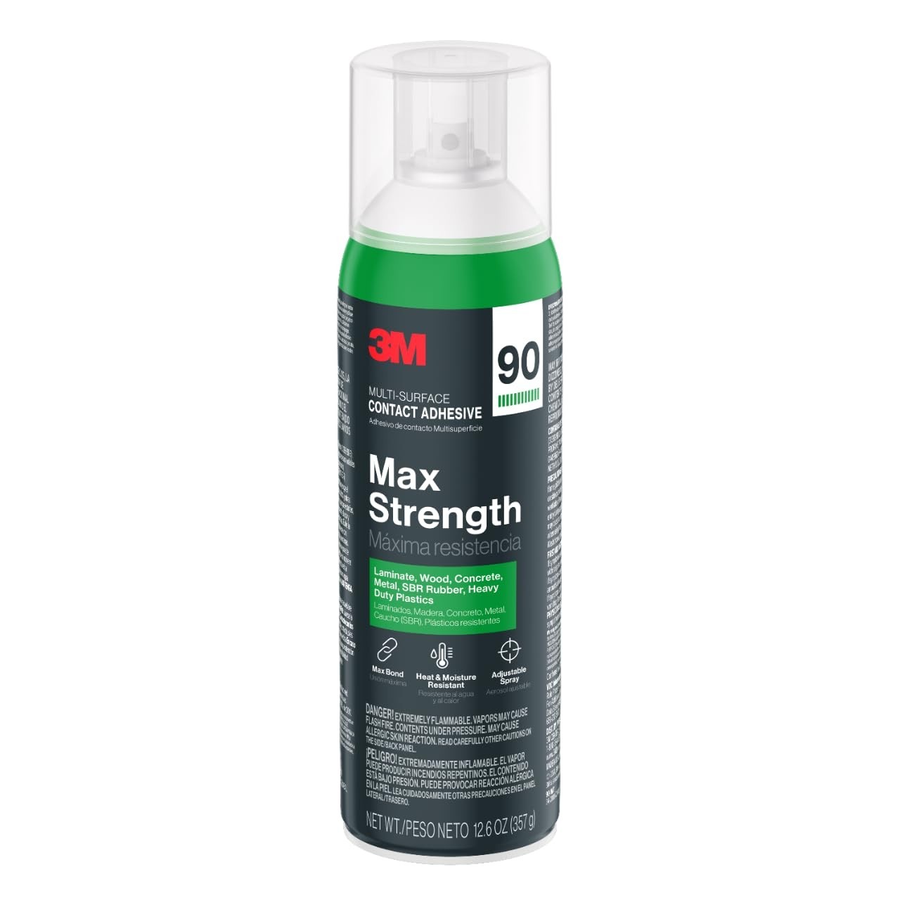3M Max Strength 90 Multi-Surface Contact Adhesive, 12.6 Oz., Low VOC, Max Bond,