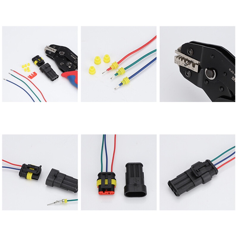 Automotive Waterproof Connector Kit AMP 1/2/3/4/5/6 Way Pin Superseal Electrical