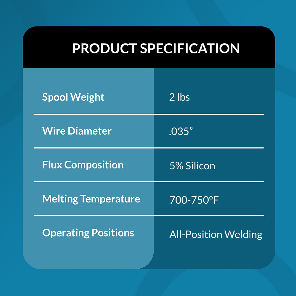 (2 x 2-Lb Spools) E71T-11 .035″ Flux Core Welding Wire – Gasless Mild Steel MIG