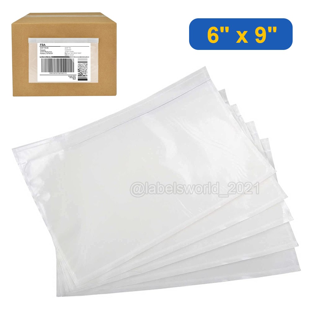6″ x 9″ Clear Packing List Invoice Shipping Label Envelopes Pouches Bags 50-1000