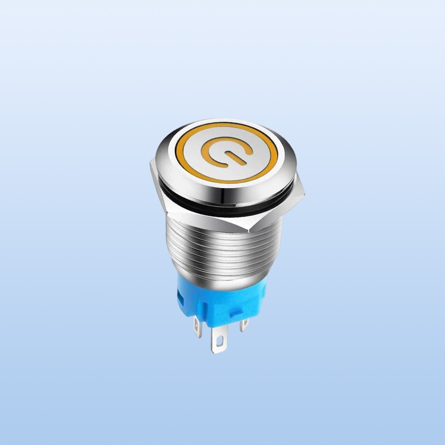 Latching Push Button Power Switch 16mm 12V LED ON OFF Waterproof Stainless Steel