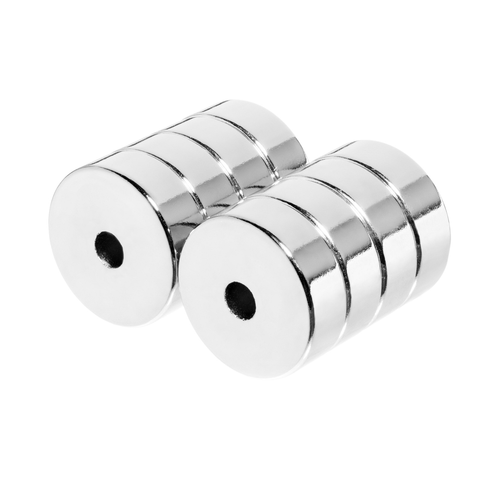 3/4 x 1/4 Inch Neodymium Rare Earth Countersunk Ring Magnets N42 (8 Pack)