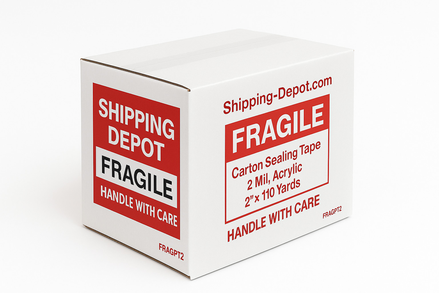 1-216 Rolls 2″x110yds Fragile Handle With Care Packing White/Red Security Tape