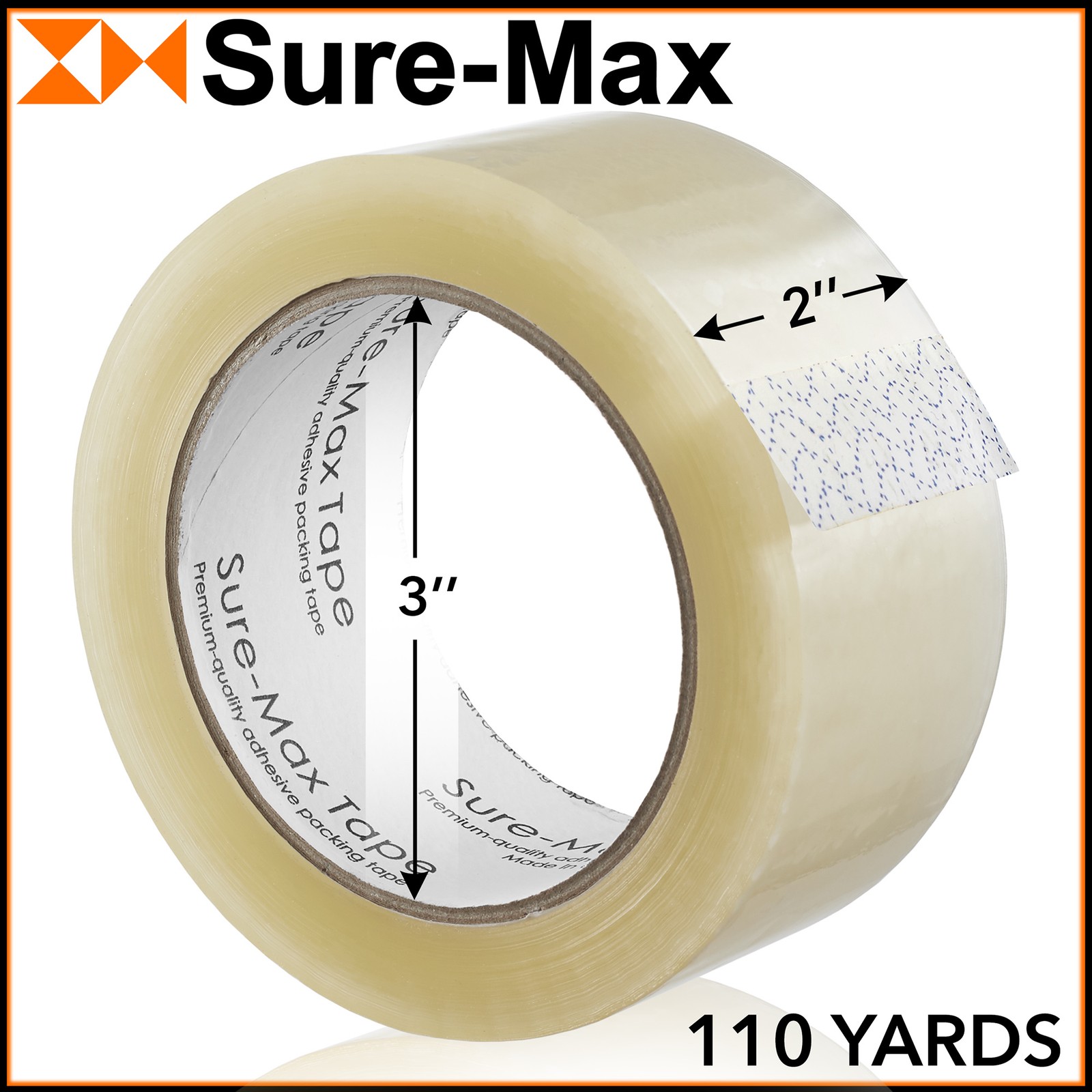 36 Rolls Carton Sealing Clear Packing Tape Box Shipping- 1.8 mil 2″ x 110 Yards