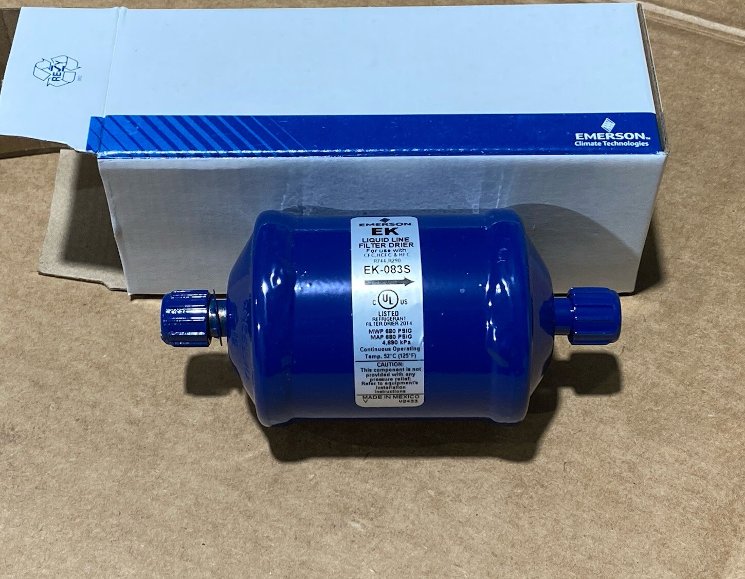 Emerson EK 083S PCN047608 Liquid Line Filter-Drier 3/8″ ODF Solder New