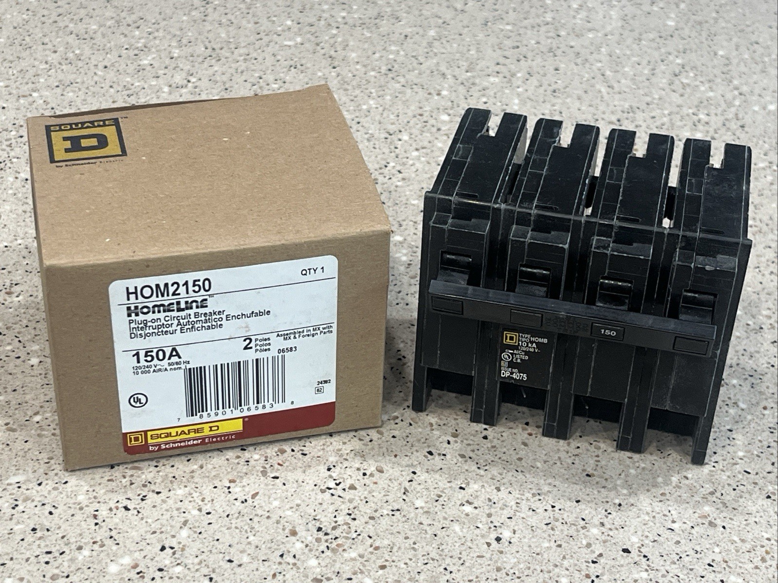 Square D Homeline HOM2150 Plug-On Circuit Breaker 2P 150A NEW IN BOX *US SELLER
