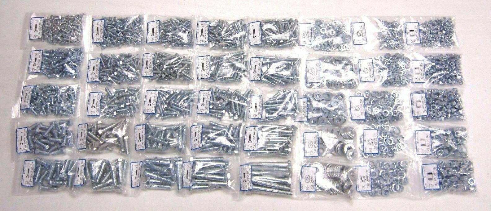 3400PC Grade 5 Coarse Thread Bolt, Nut, Flat And Lock Washer Assortment