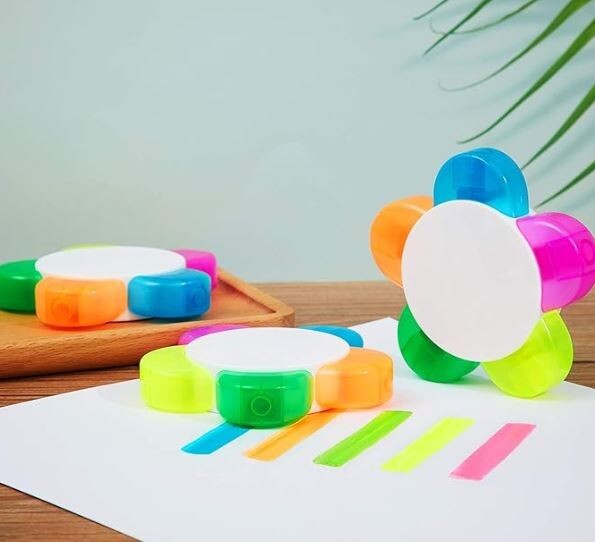 20 PACK Petals Highlighters- Multi Colors, Flower Shape Watercolor Markers NEW
