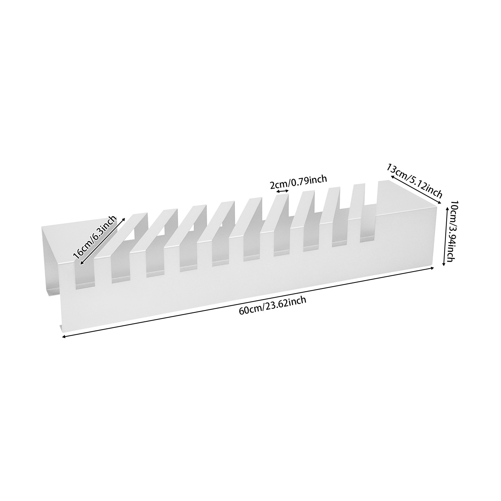 10-Slot Tile Display Rack Tabletop 45° Sample Stand White Iron