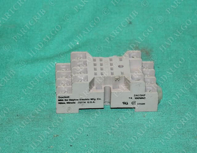 Dayton, 2A584F, Relay Socket 12p Cube Square Rectangle 7A 300VAC