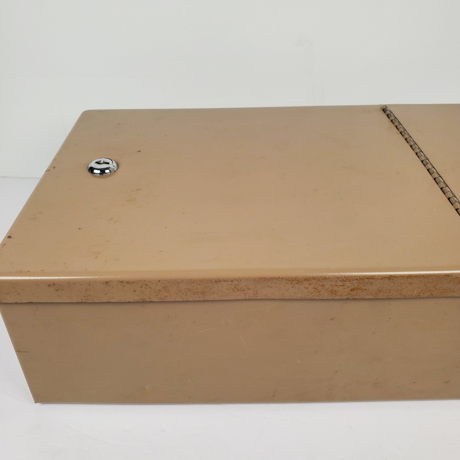 Vtg Rockaway Metal Products Corp Inwood NY Cash Lock Box w/ Key 14.5 x 9.5 x 4.5