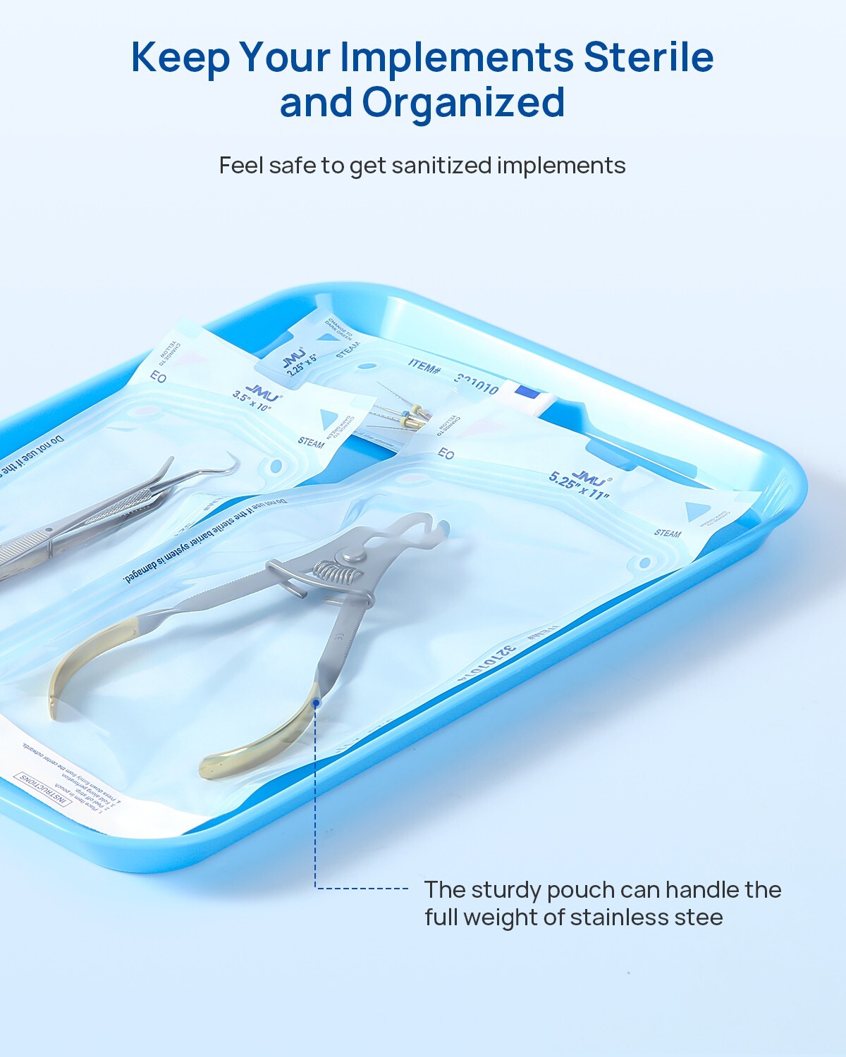 JMU Self Sealing Sterilization Pouches Dual Indicator, Size 3.5″x6.5″ 200pcs/box
