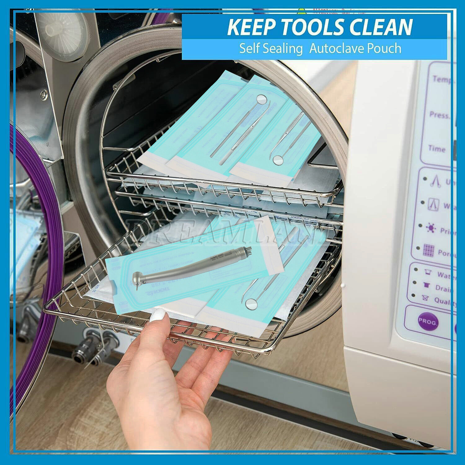 Sterilization Pouches- 3.5 » x 10 » Dental Medical Self Seal Pouch Bag 200 Bags