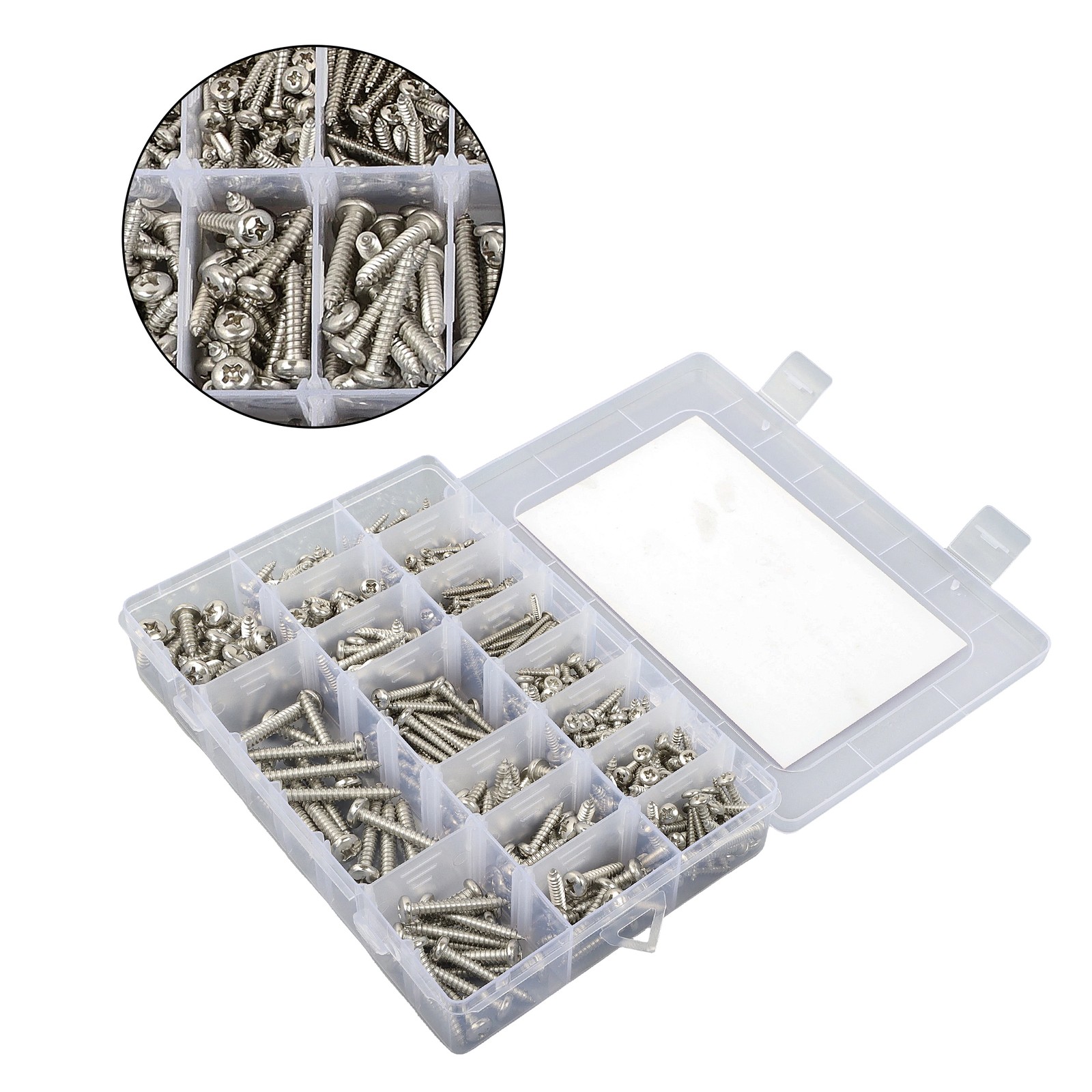 550Pcs 304 Stainless Steel Wood Screws Assortment Kit Phillips #4 #6 #8 #10 #12