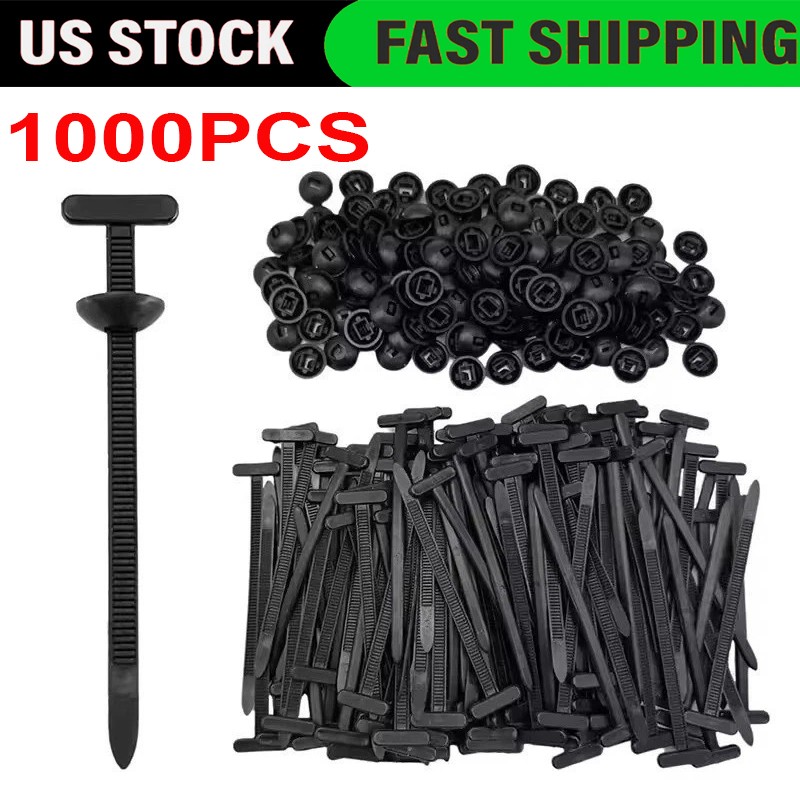 1000PCS Nylon Universal Cable Heavy Duty Tie Buckle Self Locking Zip Ties Holder