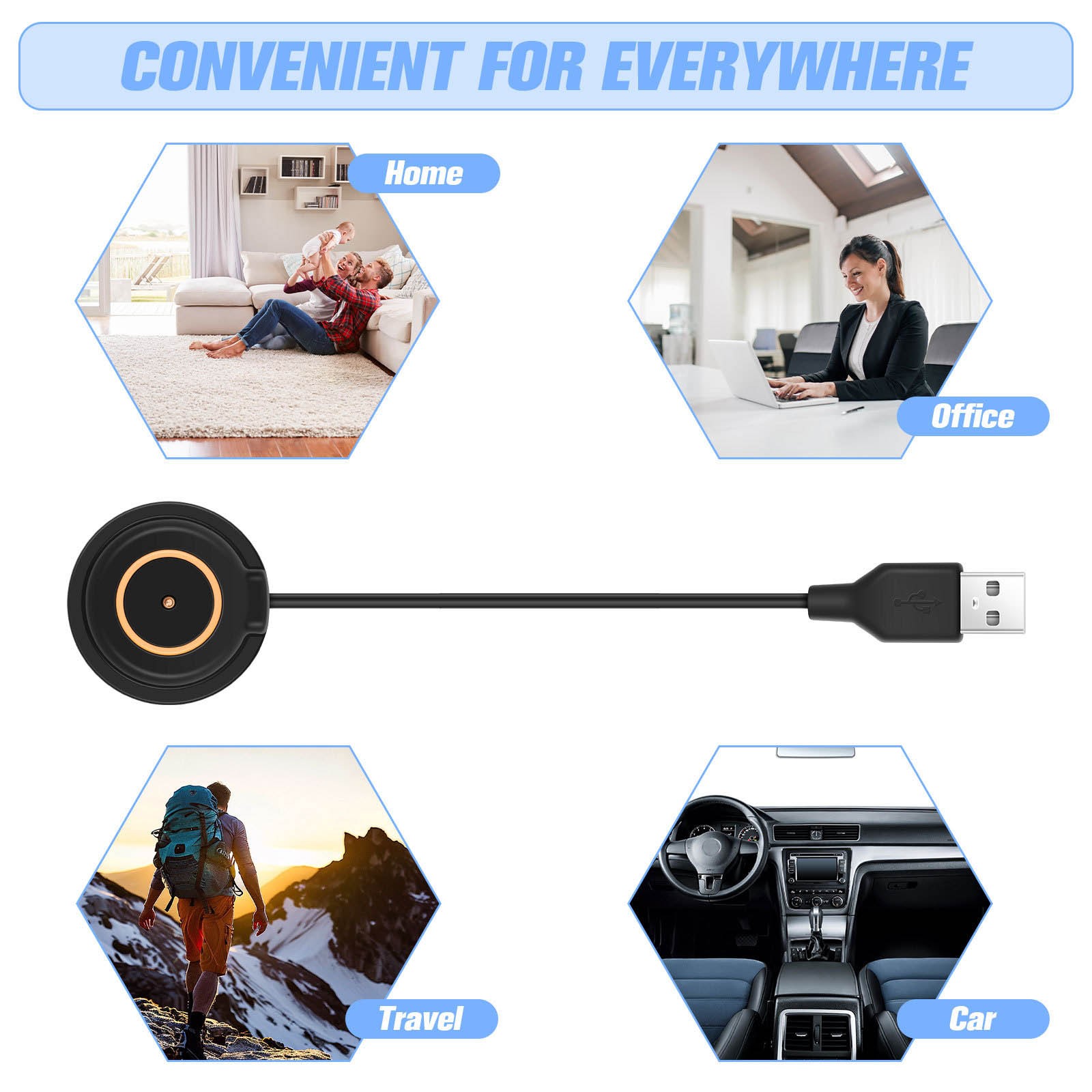 For OLIGHT Flashlight Magnetic Charging Cable Charger USB Power Bank Laptop Car
