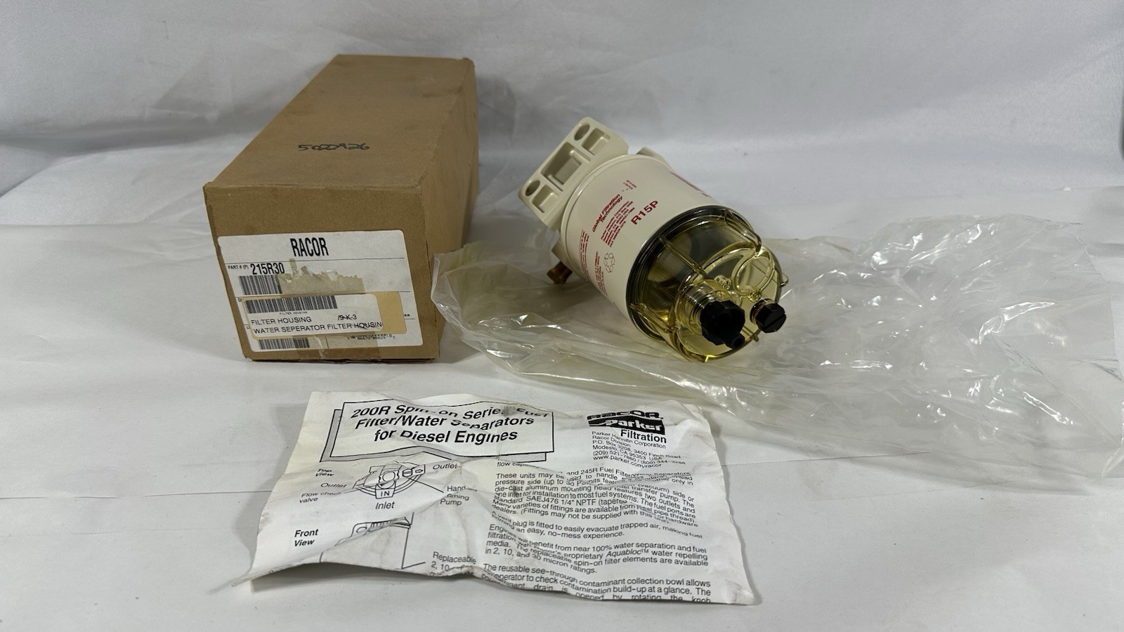 Racor 215R30 200R Fuel Filter Water Separator Housing Assembly R15P New OEM