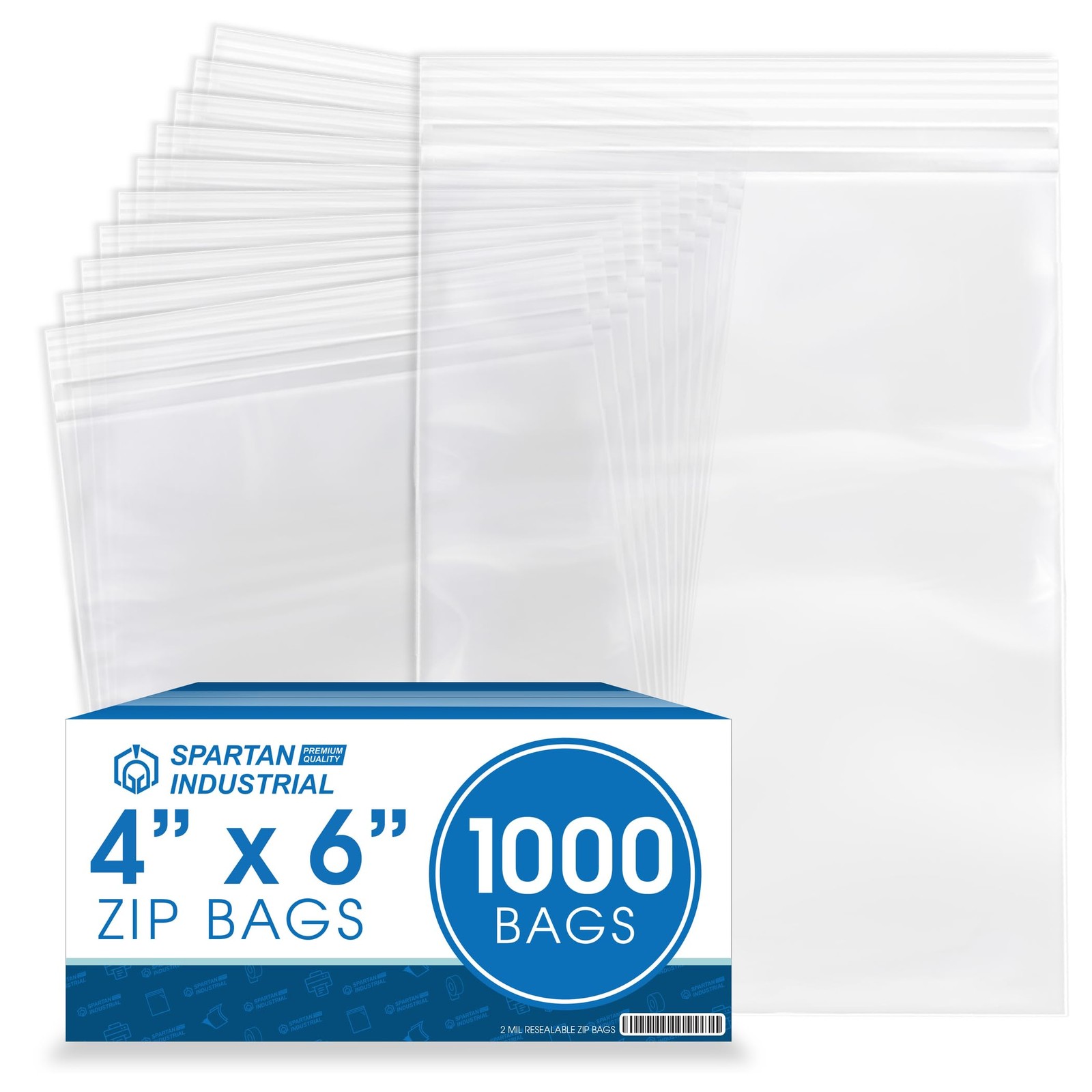 – 4” X 6” (1000 Count) 2 Mil Clear Reclosable Zip Plastic Poly Bags with Rese…
