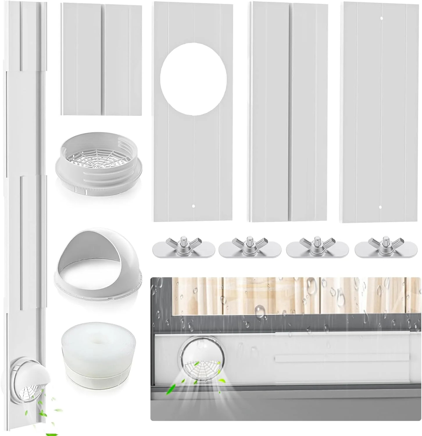 Insputer Portable ac Window Vent Kit with Universal Coupler, New Adjustable Air