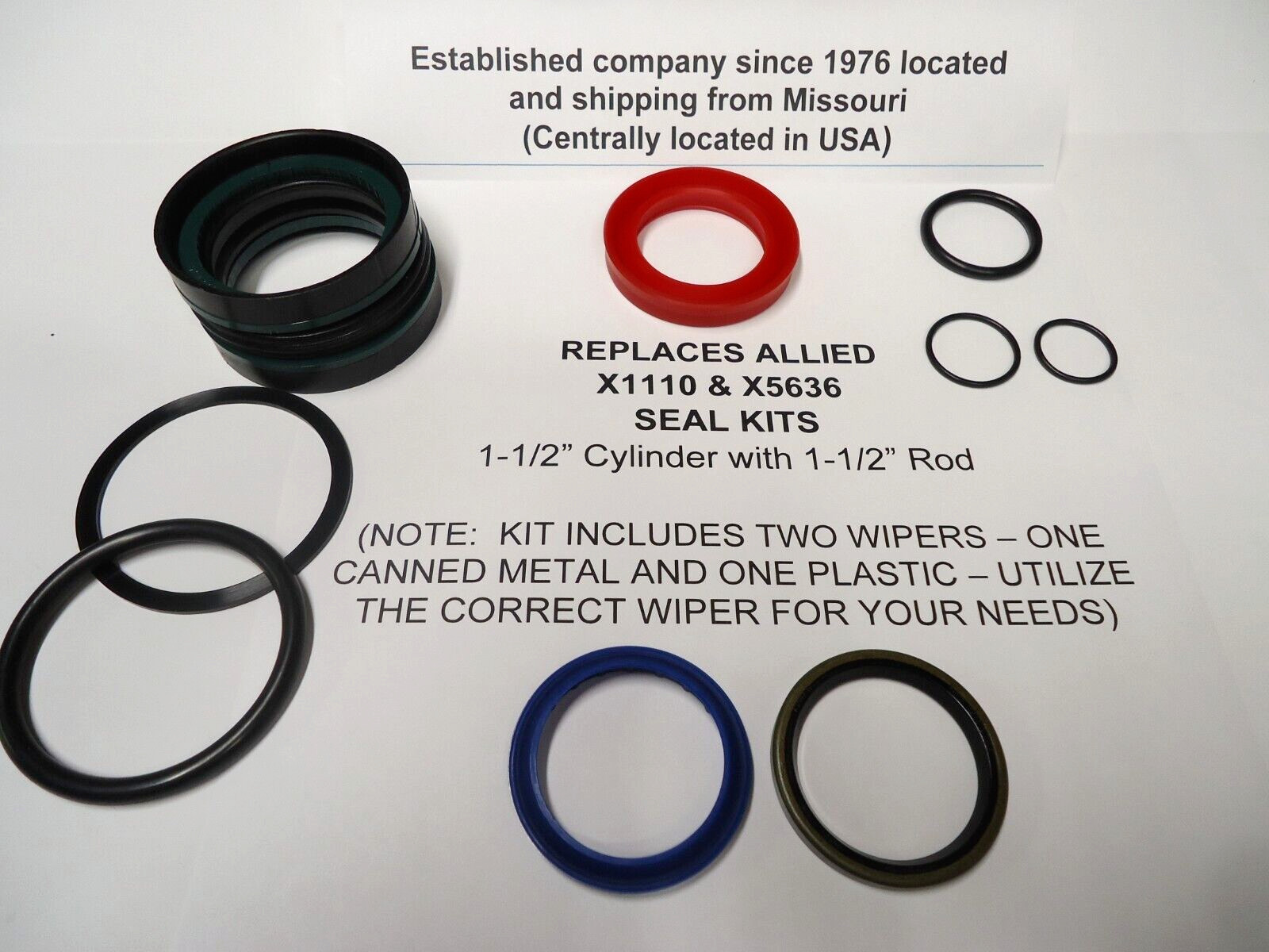 Replaces ALLIED Part number X1110 & X5636 Seal Kit (2-1/2″ bore X 1-1/2″ Rod)