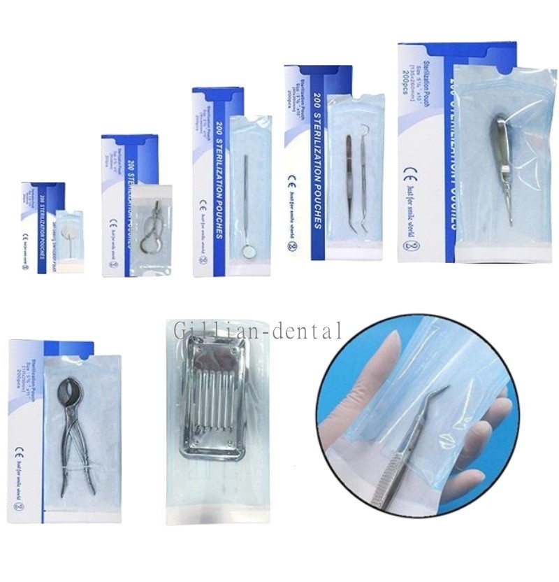 200*Self Sterilization Pouches Disposable Pouch Sterilizer Bags Self-sealing Bag