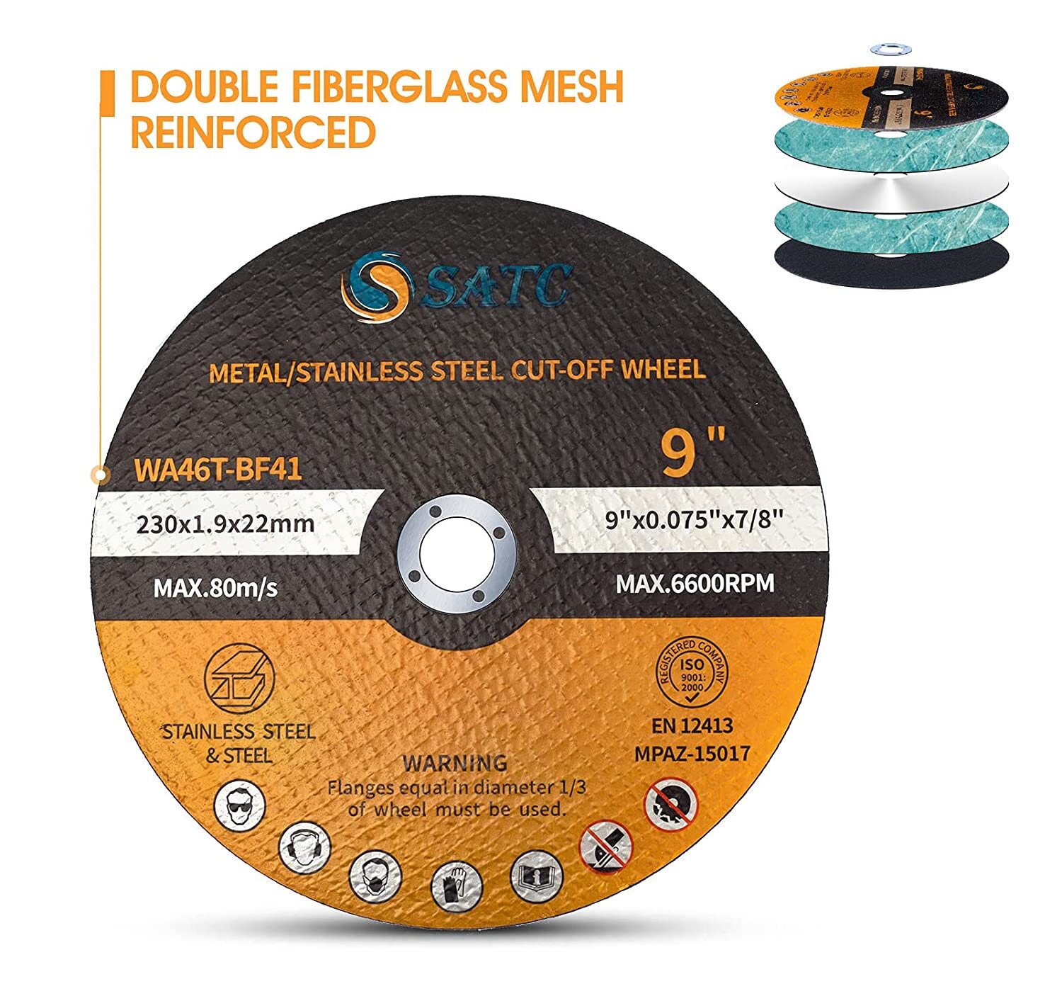 25PCS 9 inch Cut Off Wheel 9x.075×7/8″ Metal Angle Grinder Cutting Disc Wheels